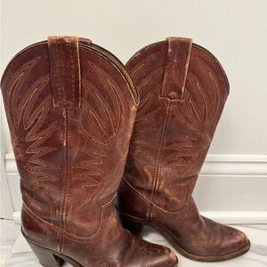 Brown Leather Cowboy Boots
